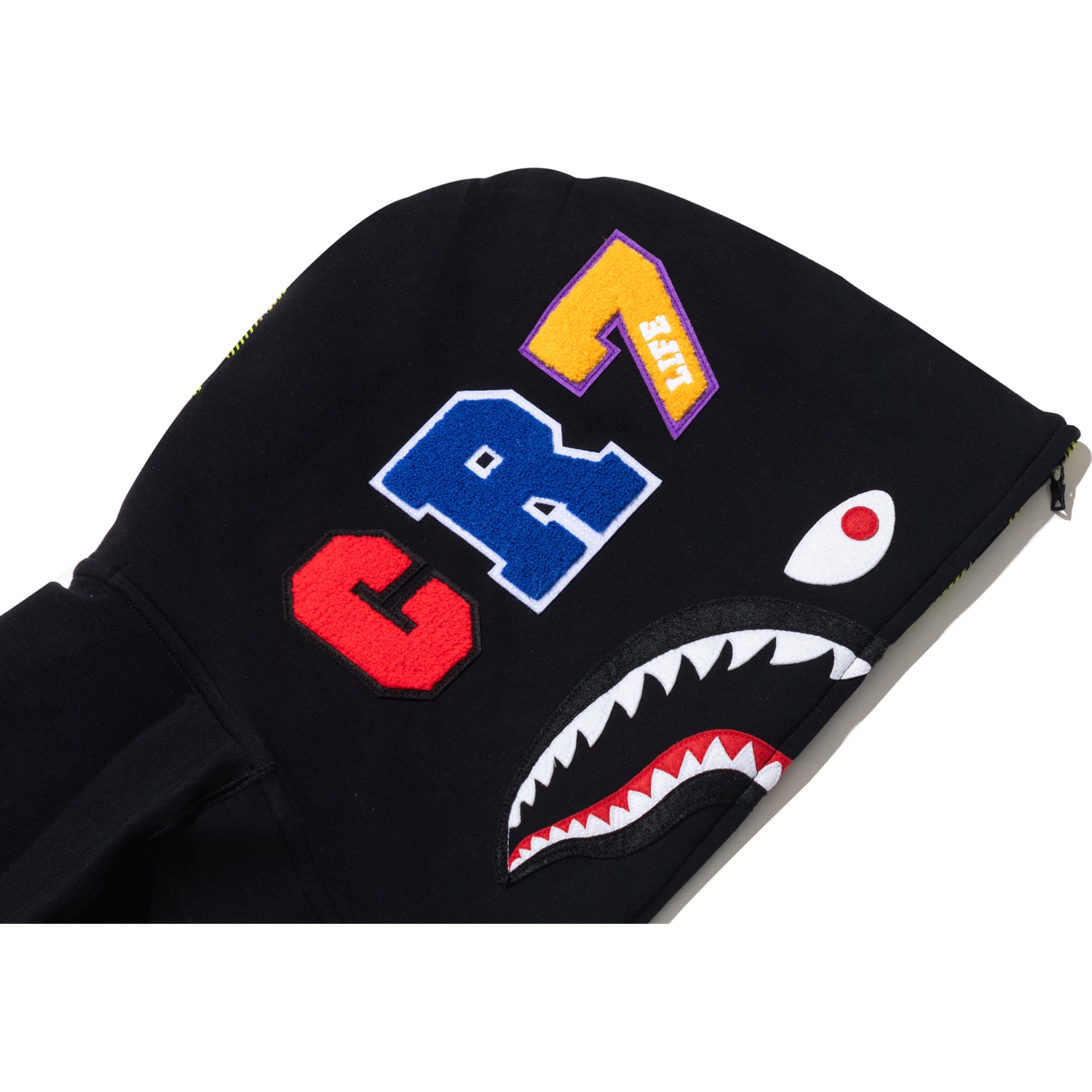 BAPE X CR7 LIFE LOGO RELAXED FIT SHARK FULL ZIP HOODIE #2 MENS – Image 5