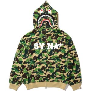 BAPE X SPOTIFY BY CENTRAL CEE CAMO SHARK FULL ZIP HOODIE MENS