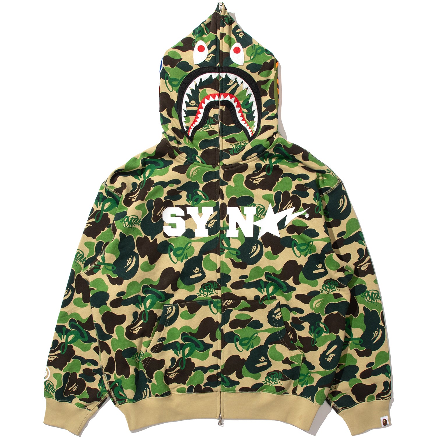BAPE X SPOTIFY BY CENTRAL CEE CAMO SHARK FULL ZIP HOODIE MENS – Image 1