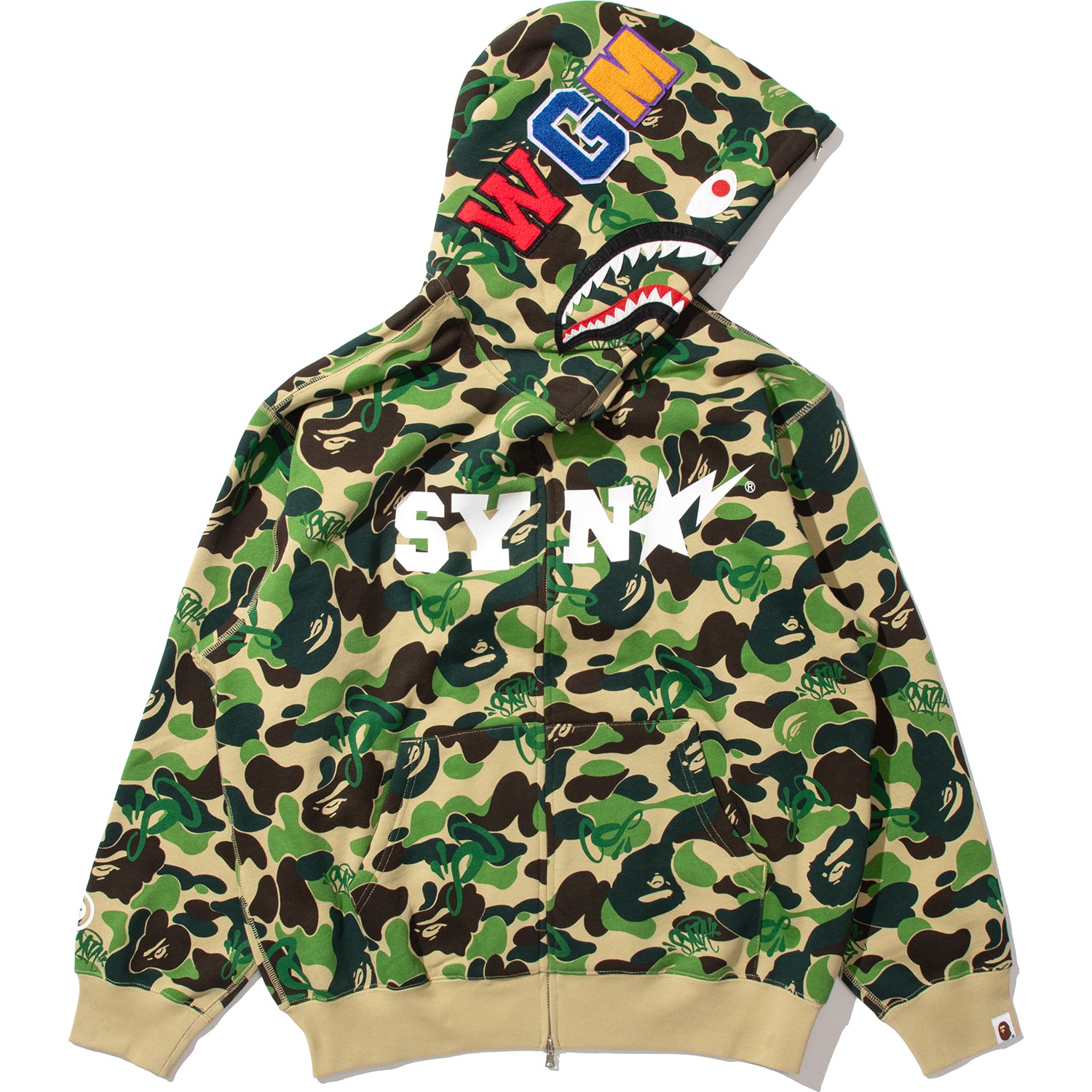 BAPE X SPOTIFY BY CENTRAL CEE CAMO SHARK FULL ZIP HOODIE MENS – Image 2