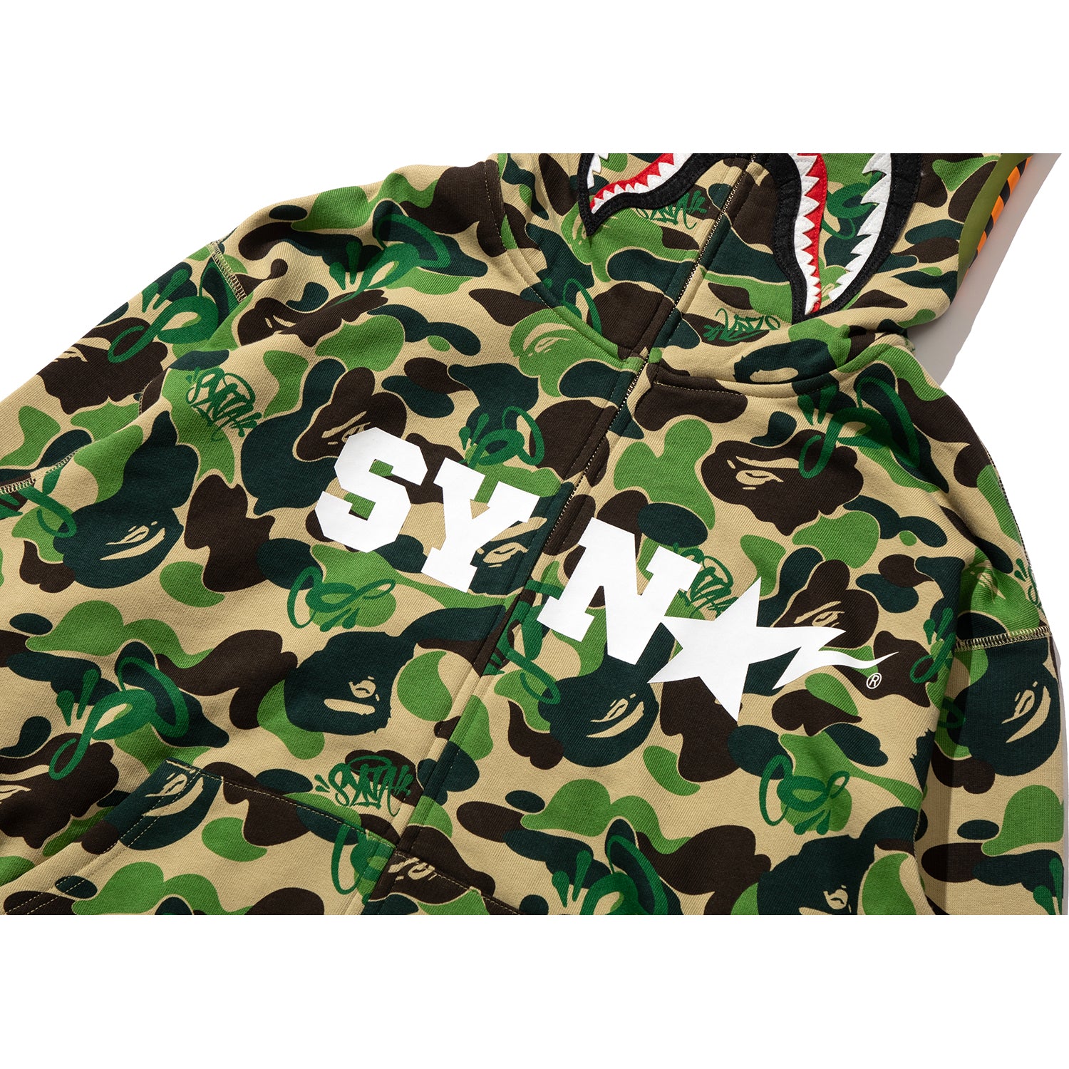 BAPE X SPOTIFY BY CENTRAL CEE CAMO SHARK FULL ZIP HOODIE MENS – Image 5