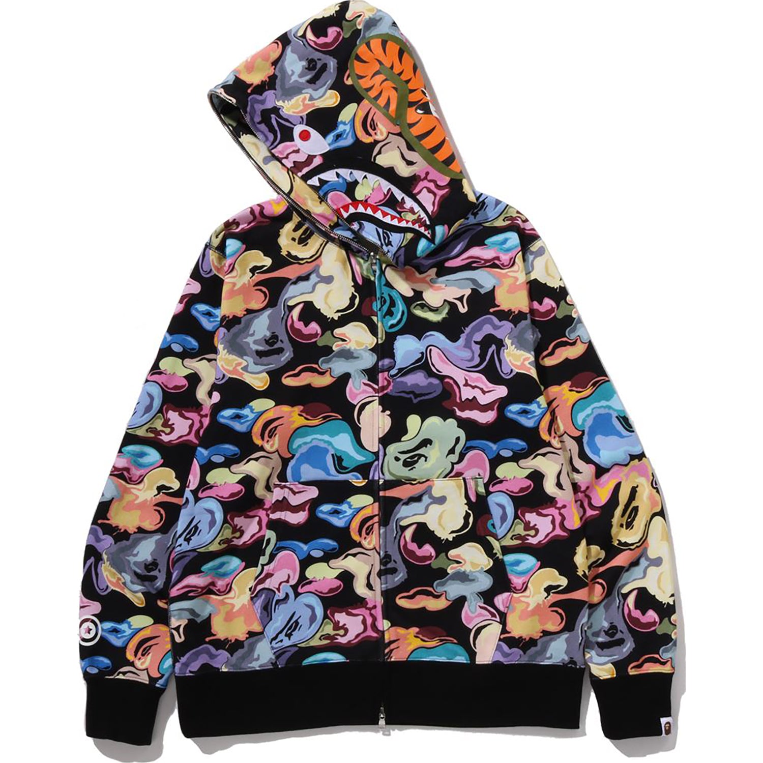 ART CAMO SHARK FULL ZIP HOODIE MENS – Image 2