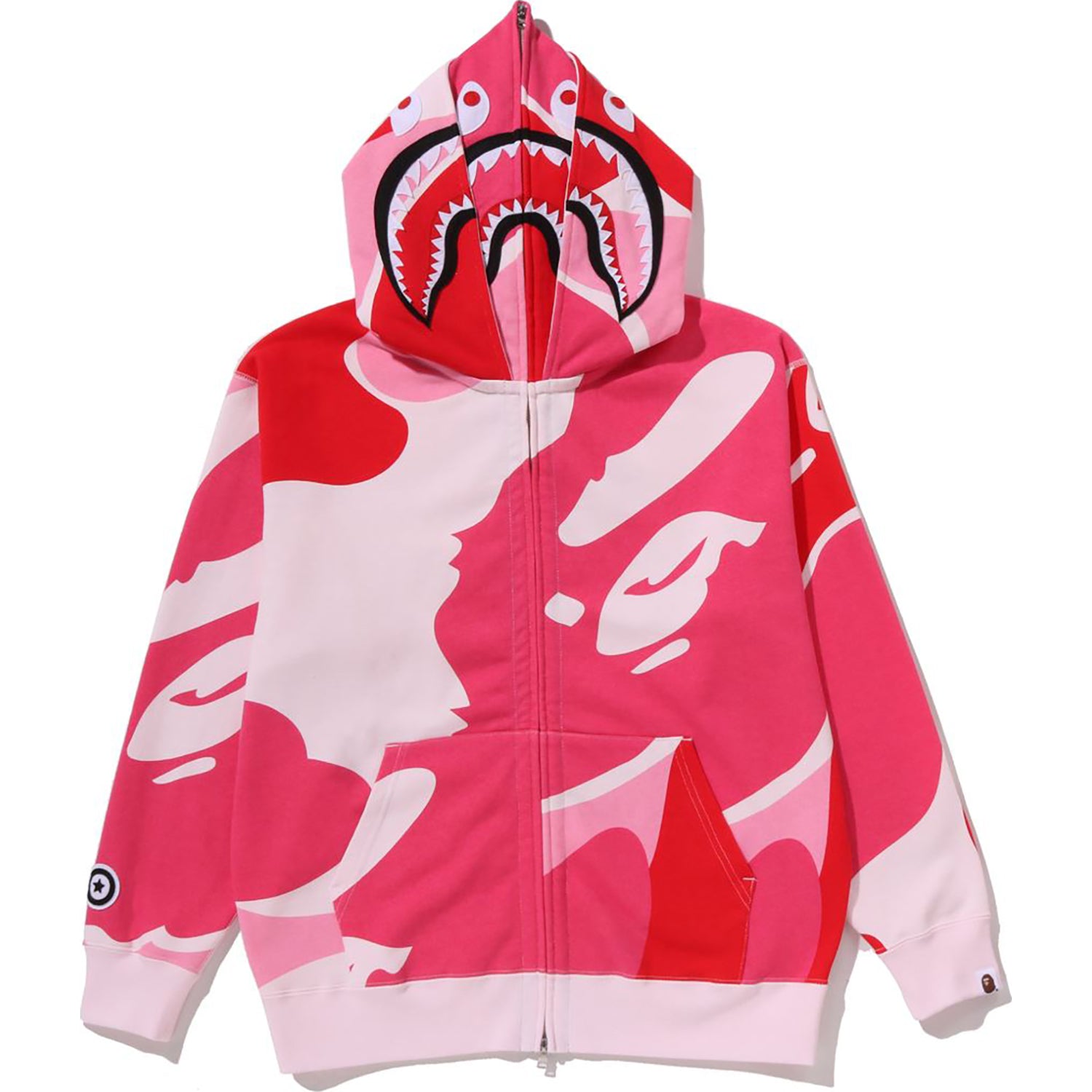 MEGA ABC CAMO DOUBLE SHARK RELAXED FIT FULL ZIP HOODIE MENS – Image 1