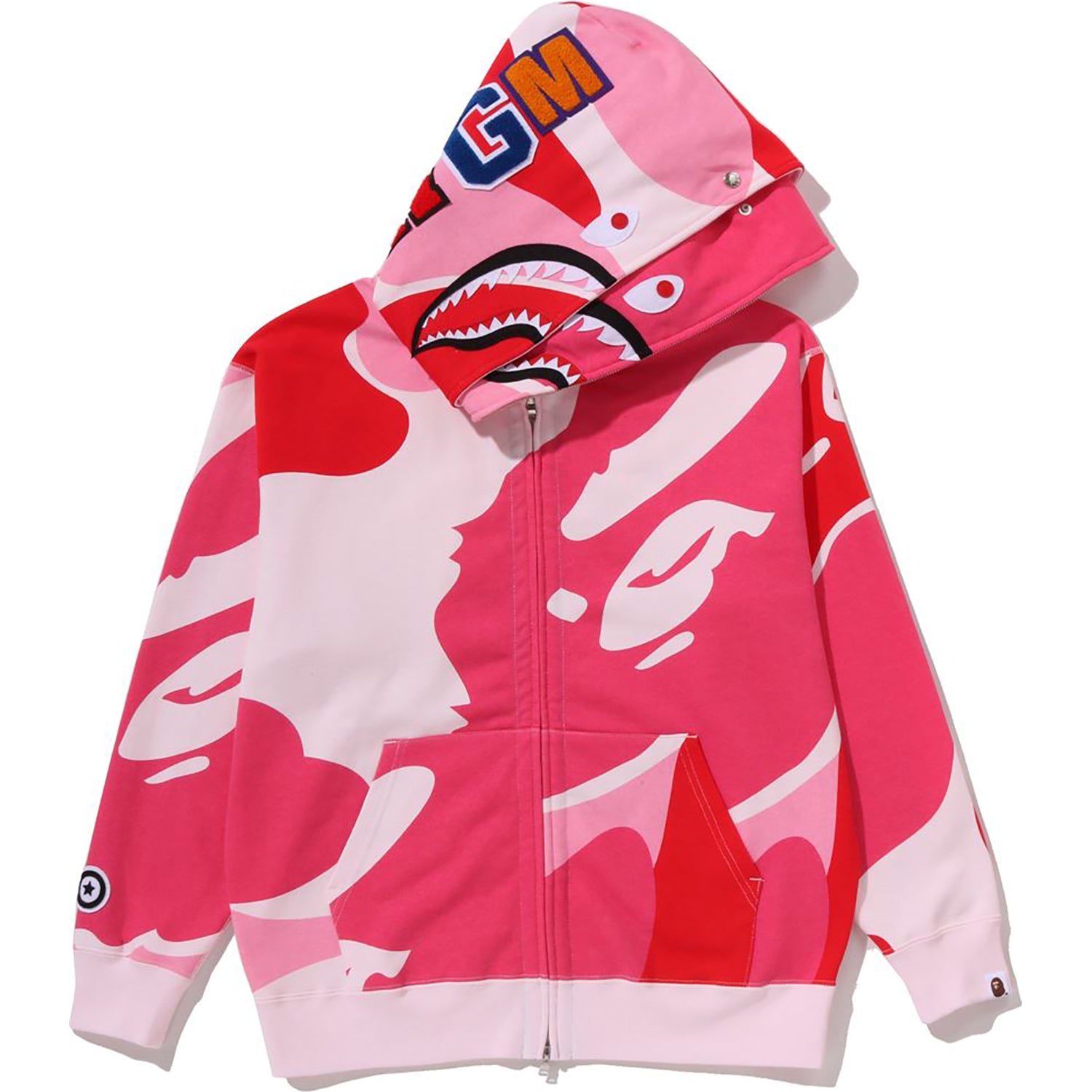 MEGA ABC CAMO DOUBLE SHARK RELAXED FIT FULL ZIP HOODIE MENS – Image 2