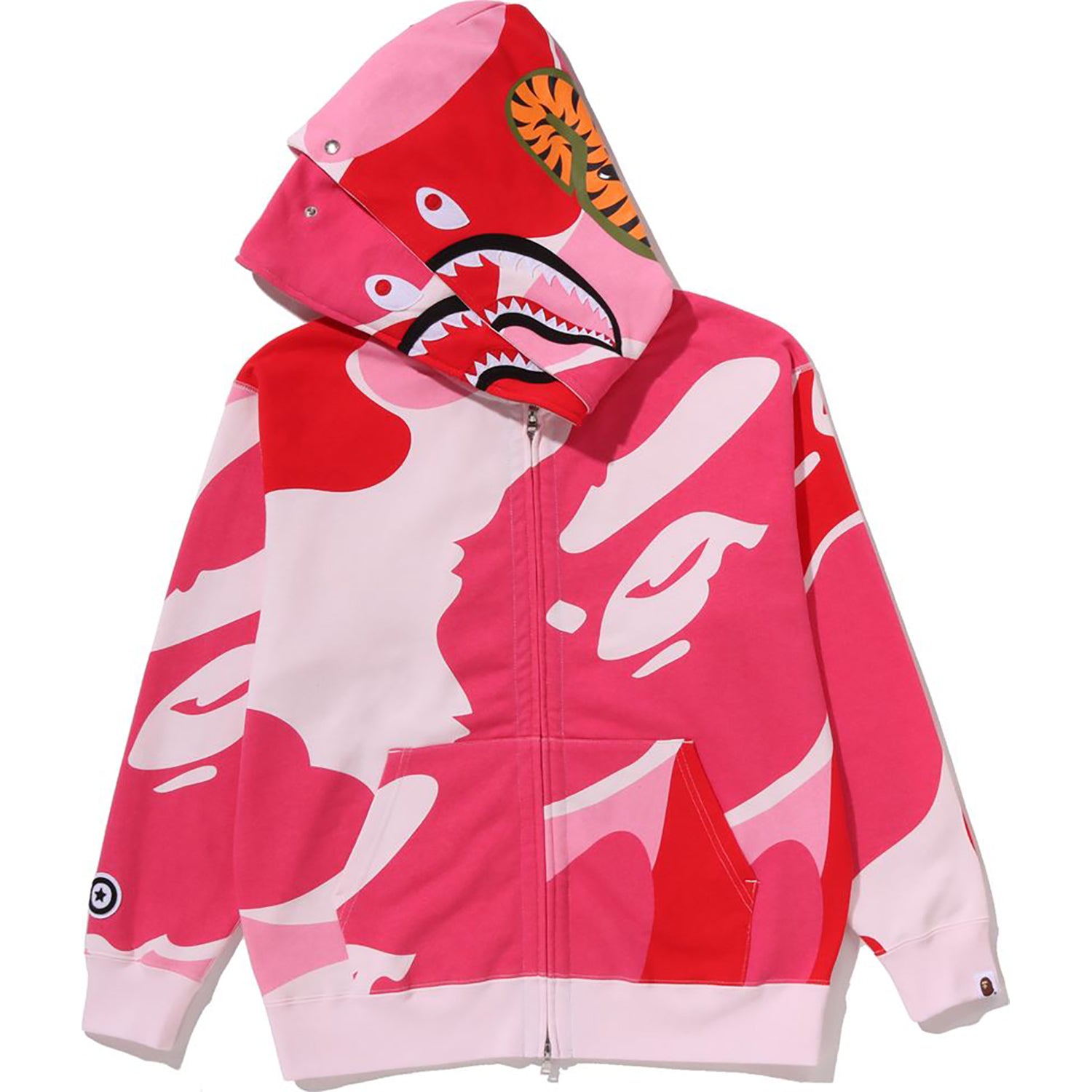 MEGA ABC CAMO DOUBLE SHARK RELAXED FIT FULL ZIP HOODIE MENS – Image 3
