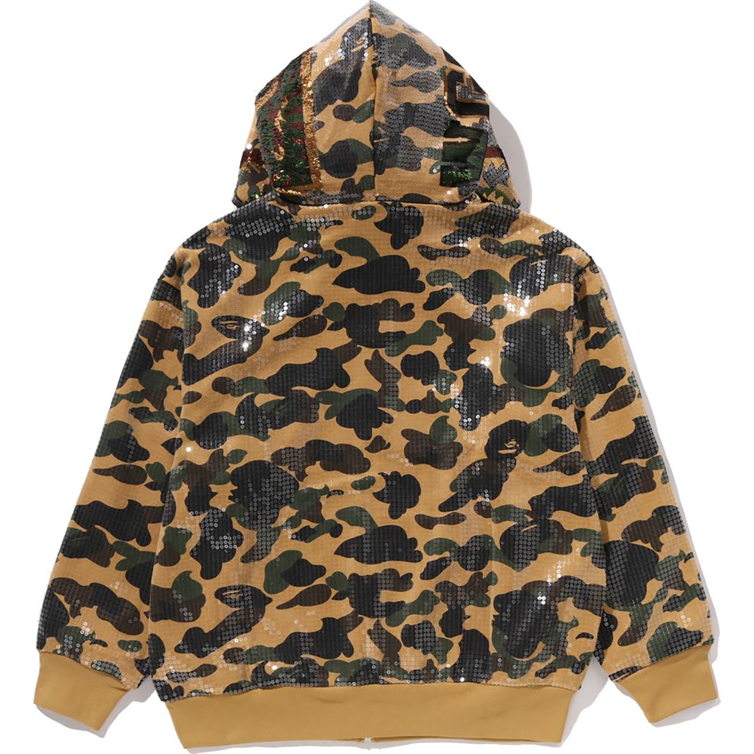 1ST CAMO SEQUIN SHARK RELAXED FIT FULL ZIP HOODIE MENS – Image 3