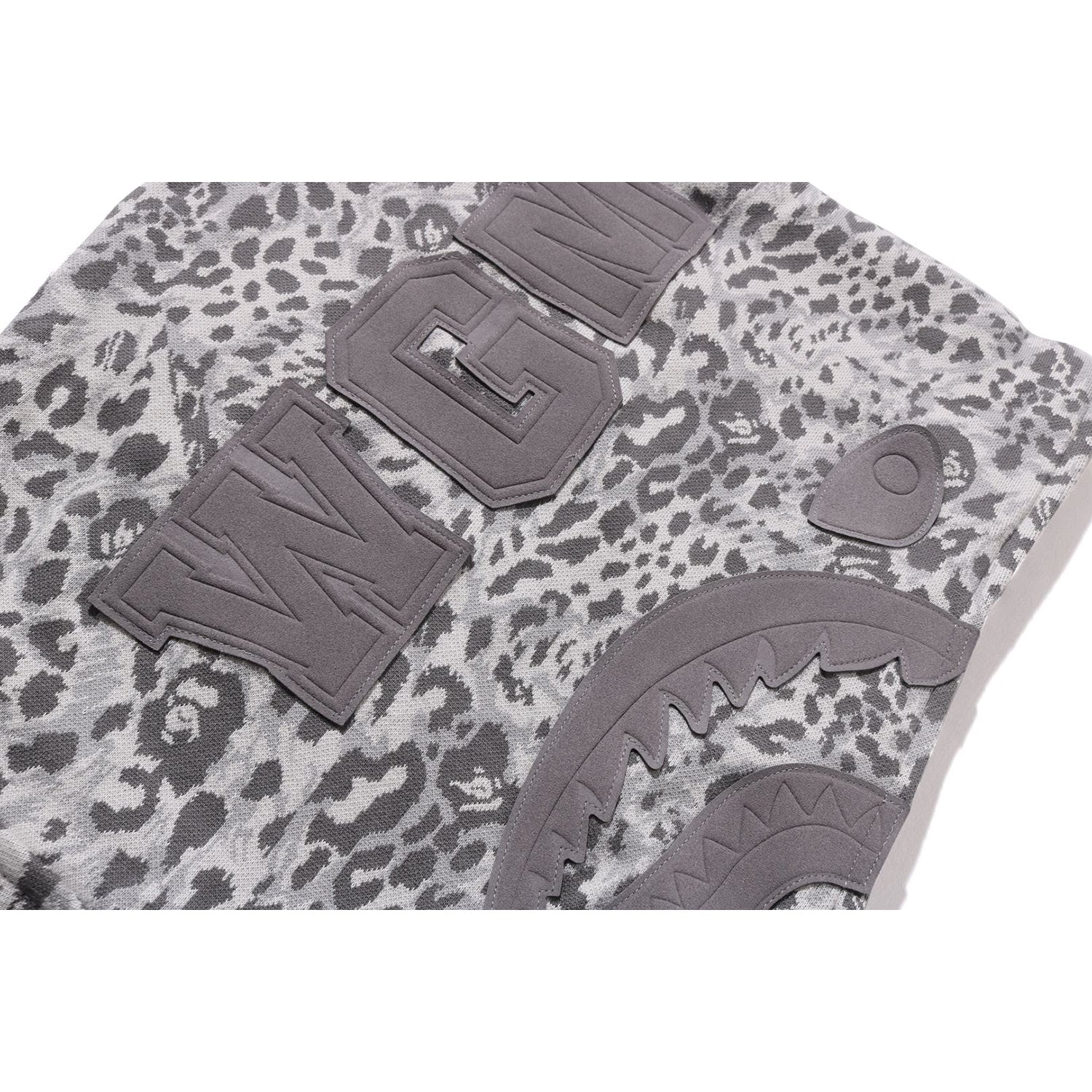 WILD LEOPARD PATTERN SHARK RELAXED FIT FULL ZIP HOODIE MENS – Image 4