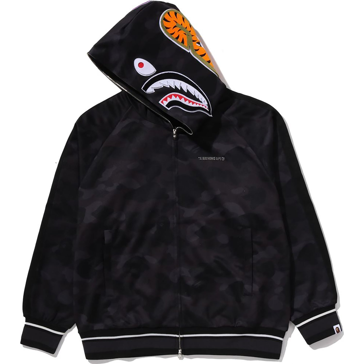 COLOR CAMO SHARK RELAXED FIT HOODIE TRACK JACKET MENS – Image 2