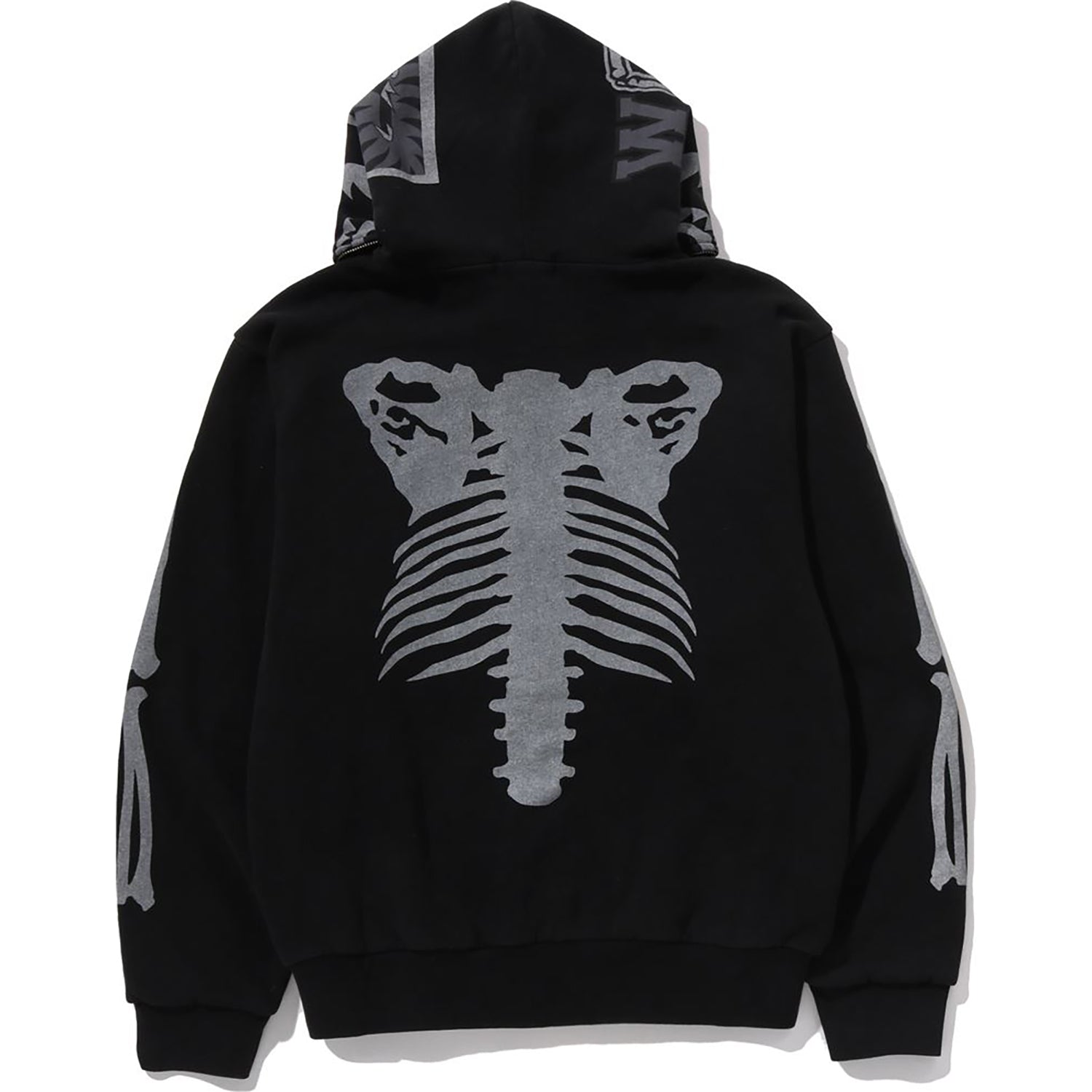SKELETON SHARK HEAVY WASHED CROPPED FIT FULL ZIP HOODIE MENS – Image 3
