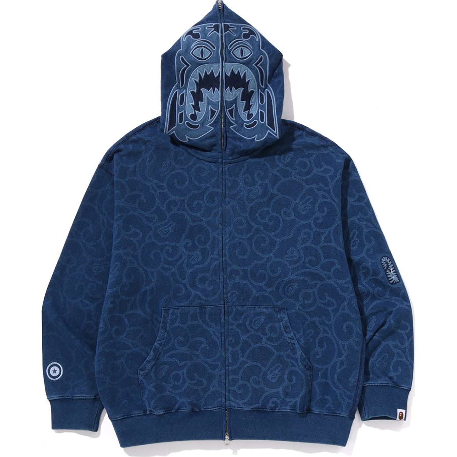 CLOUD CAMO TIGER UPCYCLED RELAXED FIT FULL ZIP HOODIE MENS – Image 1