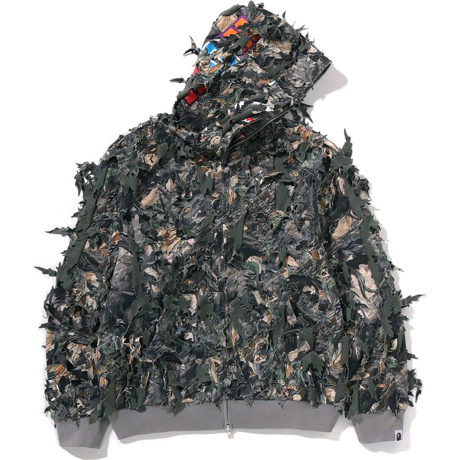 TREE EDGE CAMO LASER CUT CROPPED SHARK FULL ZIP HOODIE LADIES – Image 1