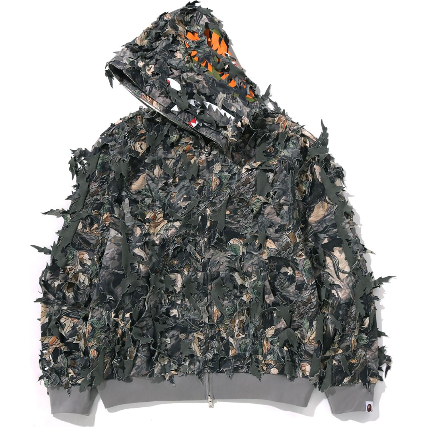TREE EDGE CAMO LASER CUT CROPPED SHARK FULL ZIP HOODIE LADIES – Image 2