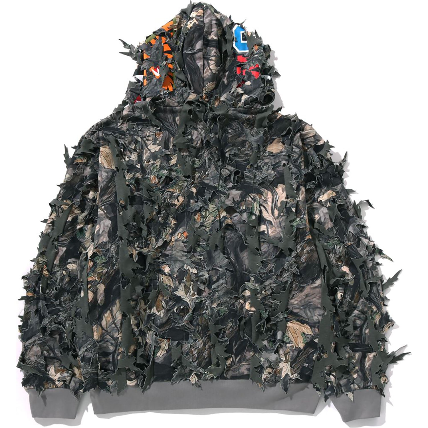 TREE EDGE CAMO LASER CUT CROPPED SHARK FULL ZIP HOODIE LADIES – Image 3