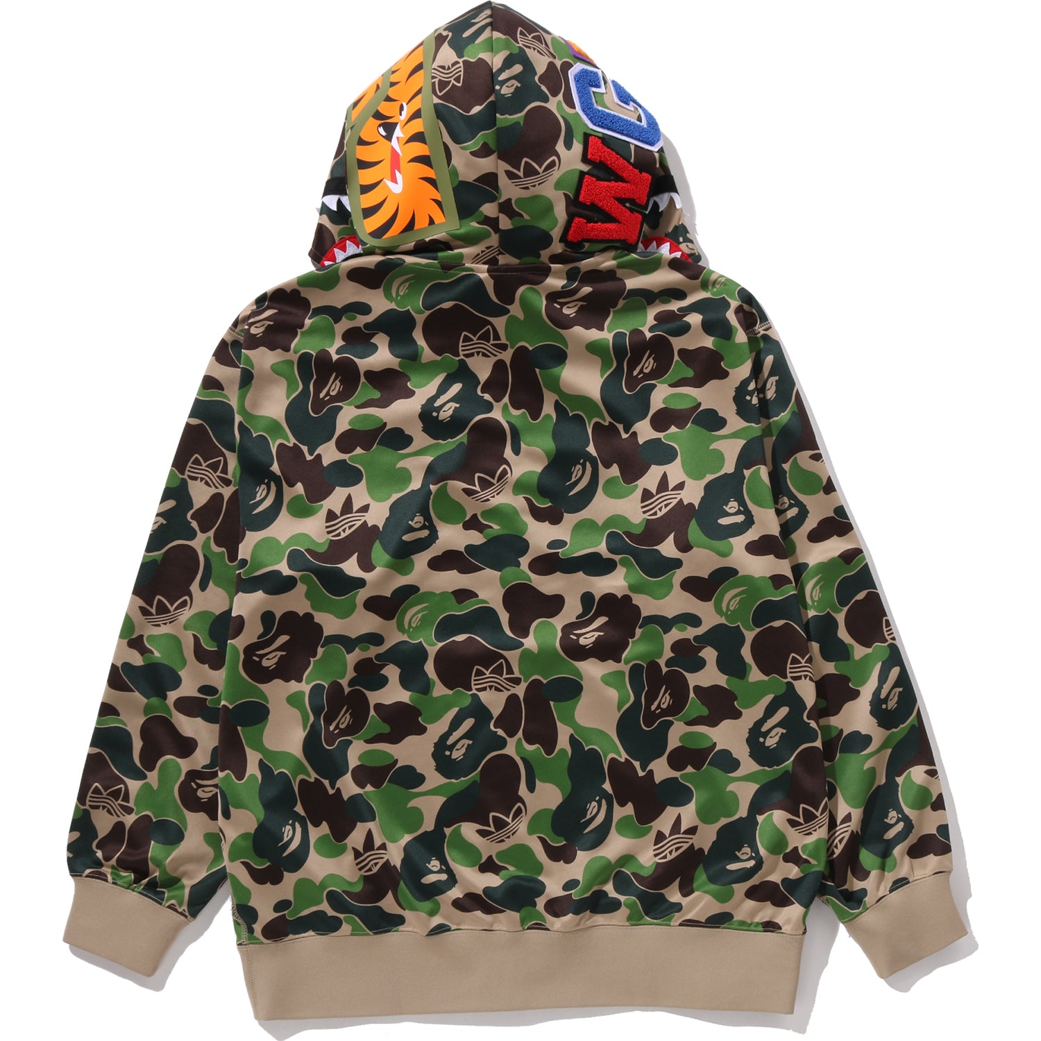 BAPE X ADIDAS RELAXED FIT TRACK CAMO SHARK FULL ZIP HOODIE MENS – Image 3