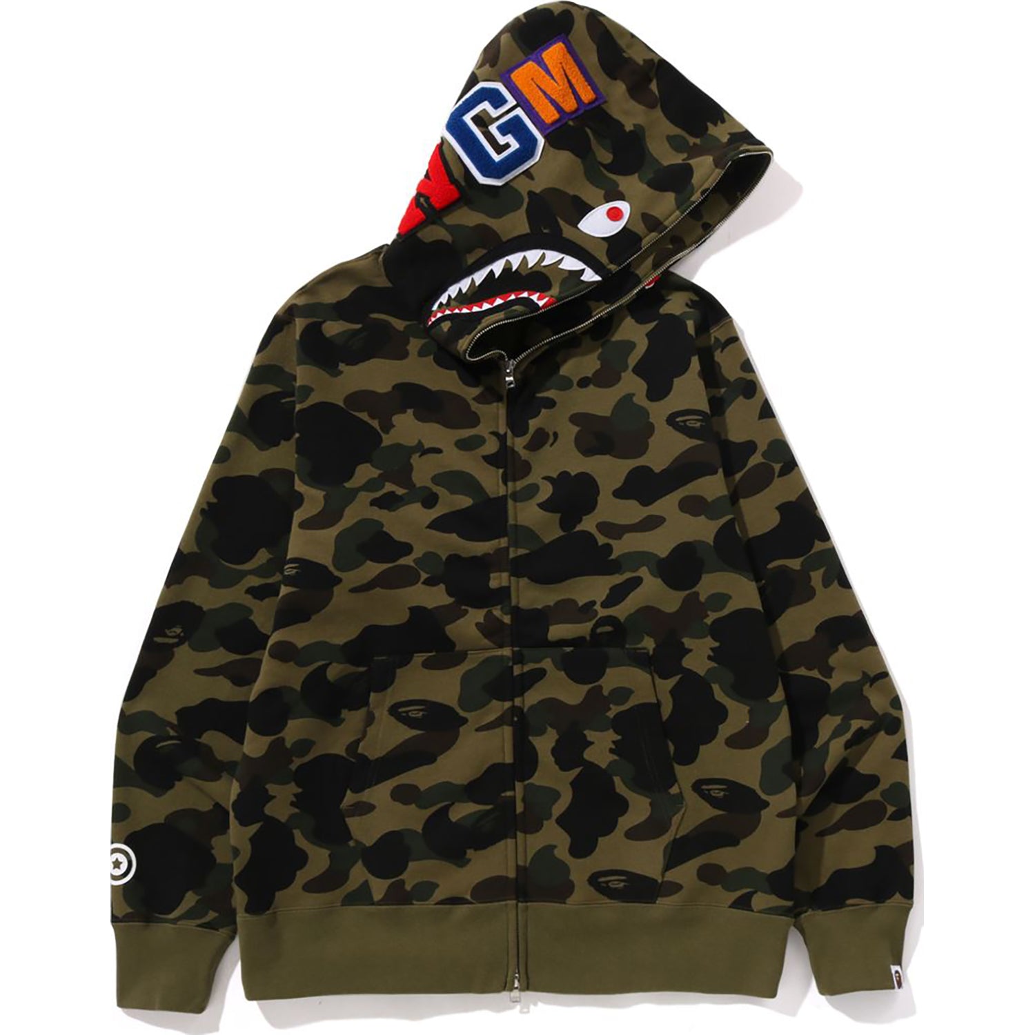 1ST CAMO SHARK FULL ZIP HOODIE MENS – Image 1