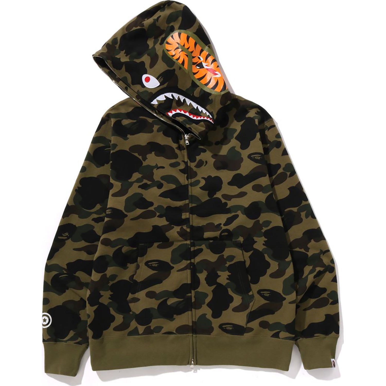 1ST CAMO SHARK FULL ZIP HOODIE MENS – Image 2