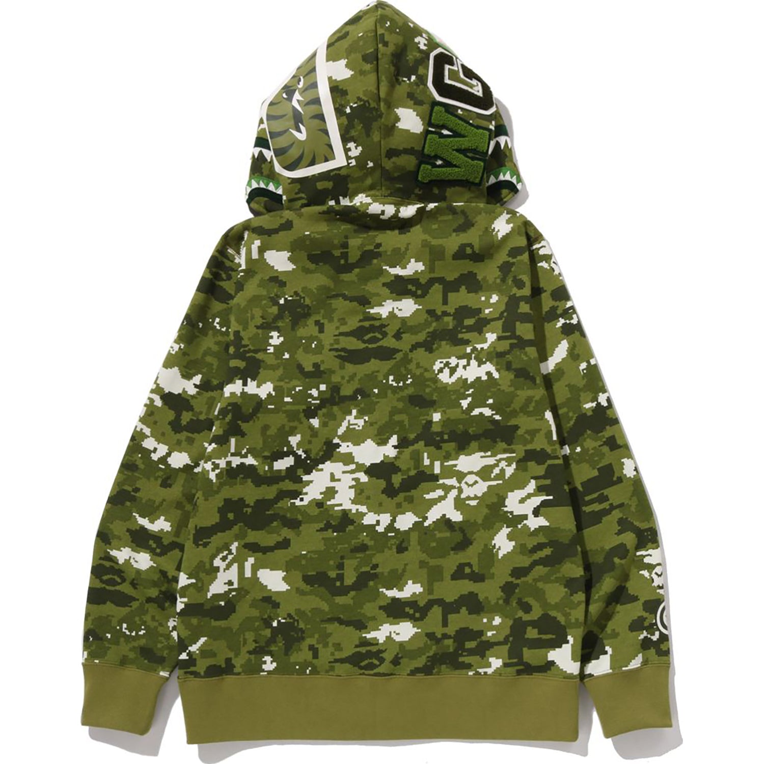 MULTI PIXEL CAMO SHARK REGULAR FIT FULL ZIP HOODIE MENS – Image 3