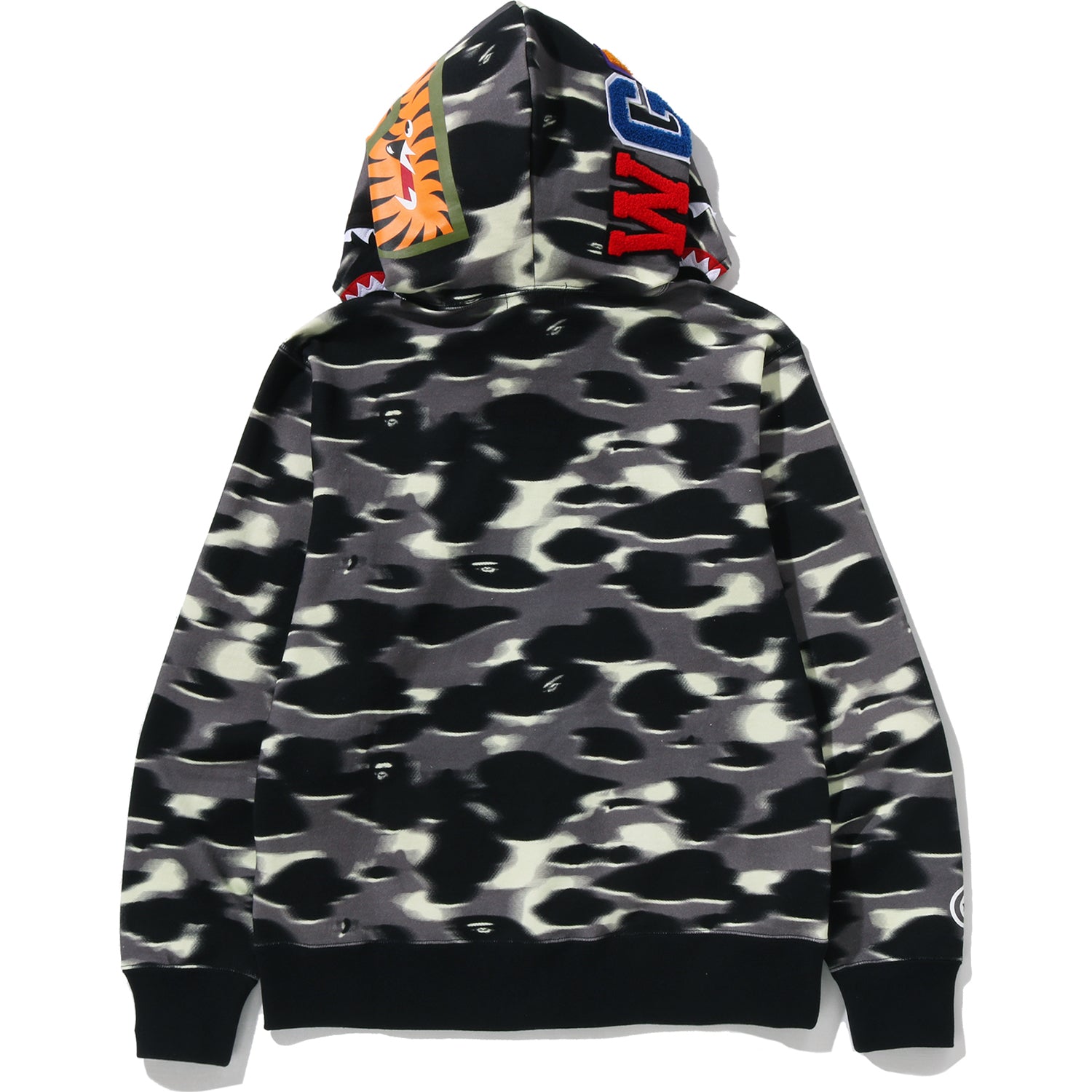 SCREEN CAMO SHARK FULL ZIP HOODIE MENS – Image 3