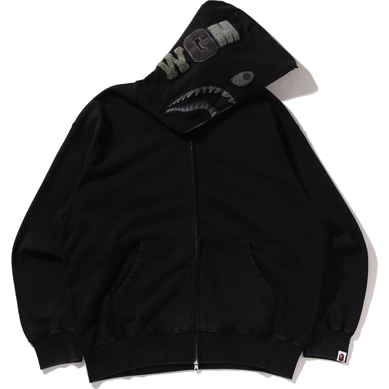 GARMENT DYE SHARK RELAXED FIT FULL ZIP HOODIE MENS – Image 1