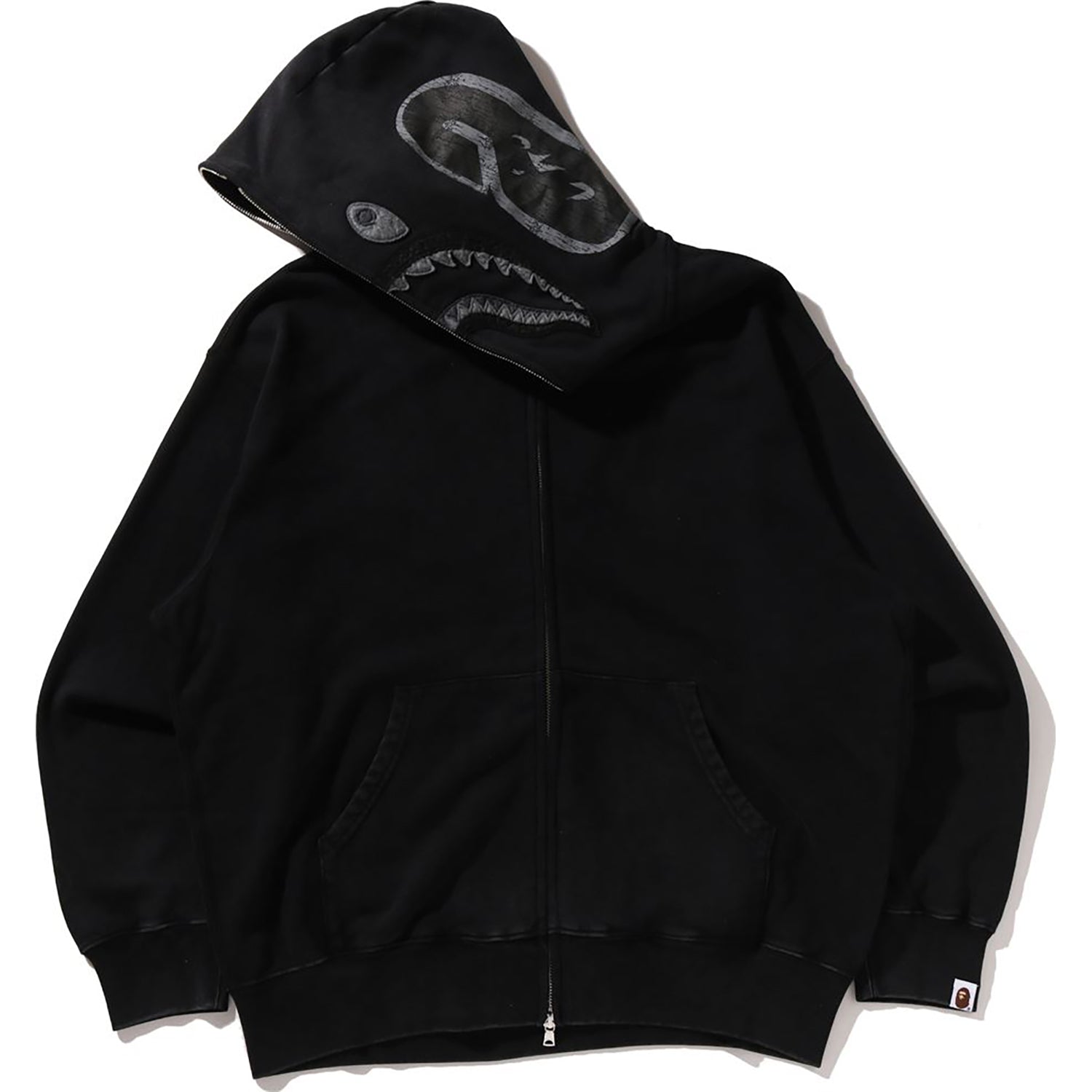 GARMENT DYE SHARK RELAXED FIT FULL ZIP HOODIE MENS – Image 2