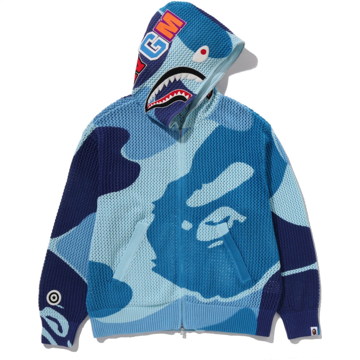 ABC CAMO CROCHET SHARK RELAXED FIT FULL ZIP HOODIE MENS – Image 1