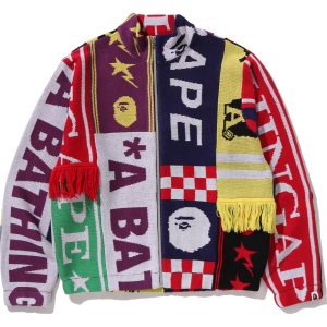 SCARF PATTERN REGULAR FIT TRACK JACKET MENS