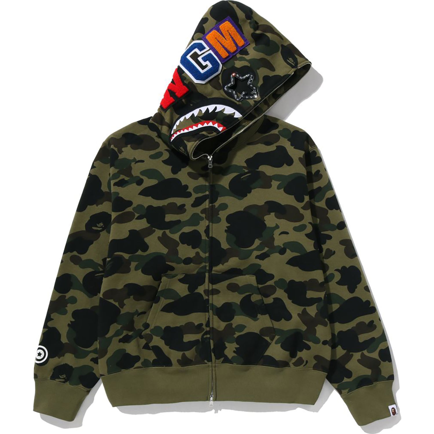 1ST CAMO SHARK FULL ZIP HOODIE LADIES – Image 1