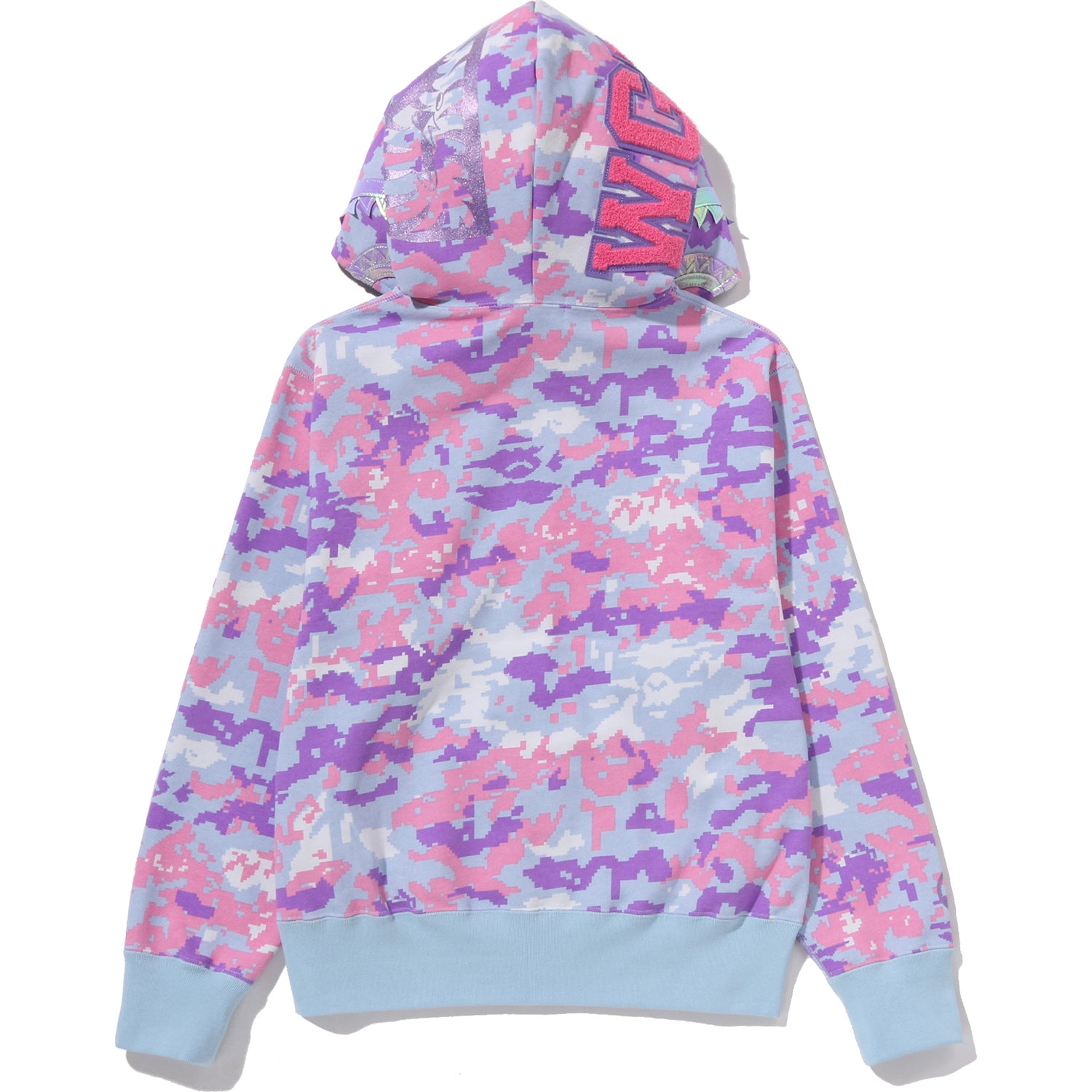 MULTI PIXEL CAMO SHARK FULL ZIP HOODIE LADIES – Image 3