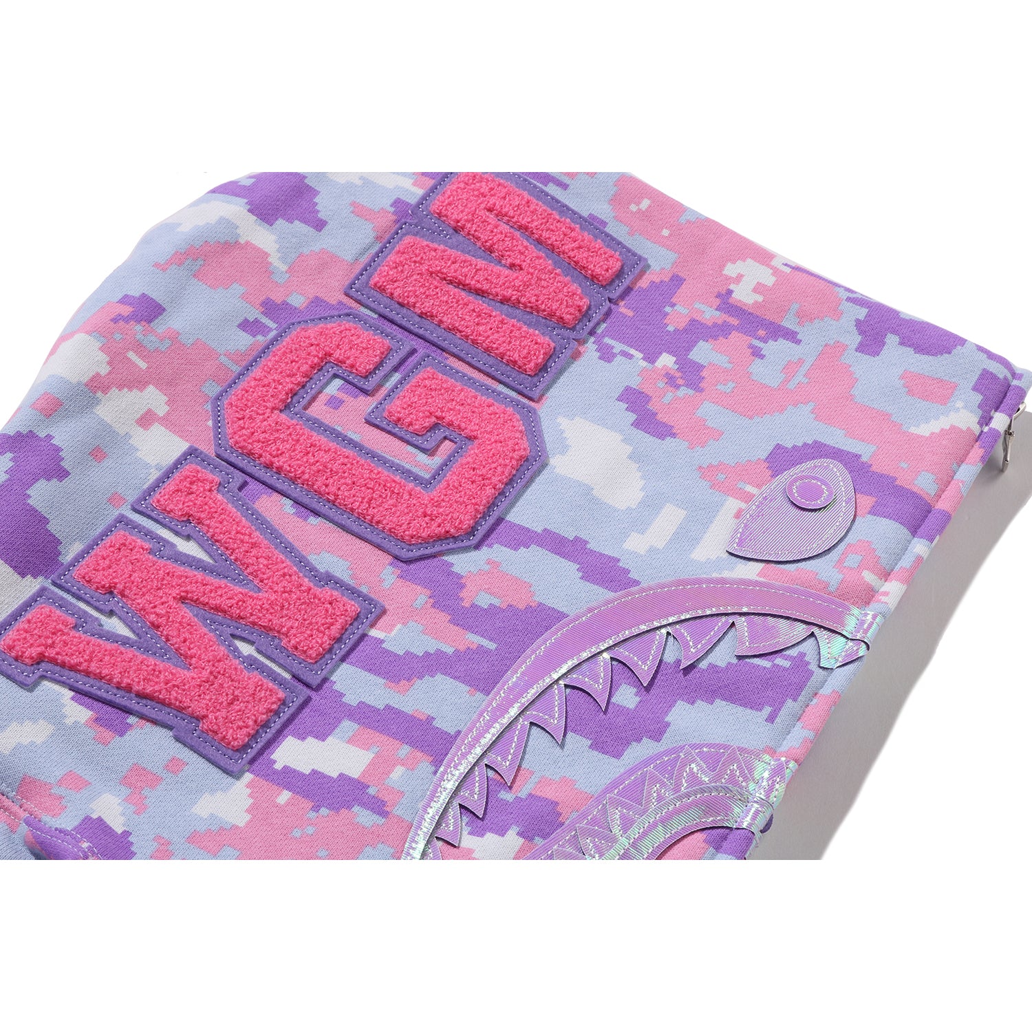 MULTI PIXEL CAMO SHARK FULL ZIP HOODIE LADIES – Image 4
