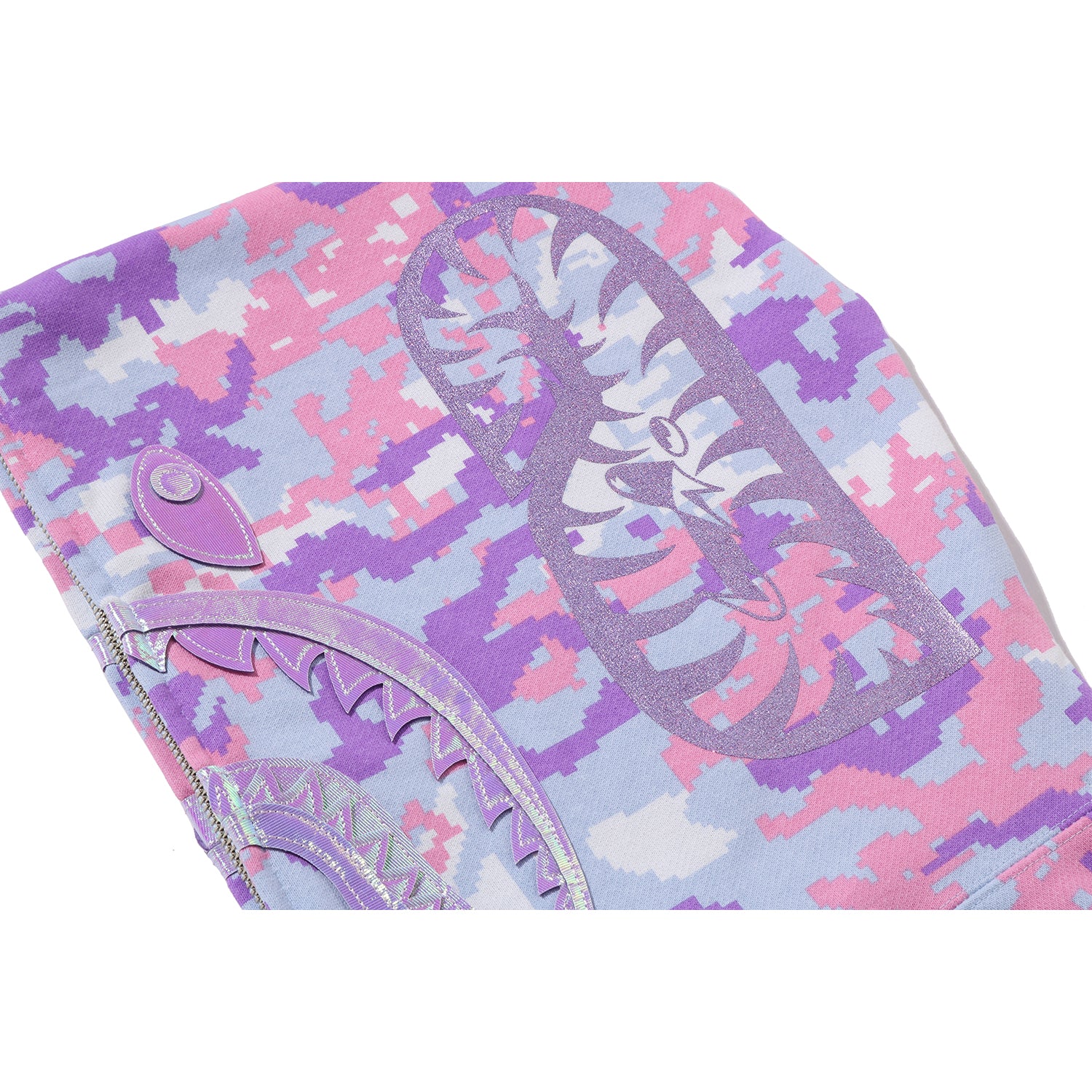 MULTI PIXEL CAMO SHARK FULL ZIP HOODIE LADIES – Image 5