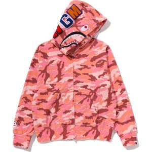 GLITCH WOODLAND CAMO SHARK FULL ZIP HOODIE LADIES