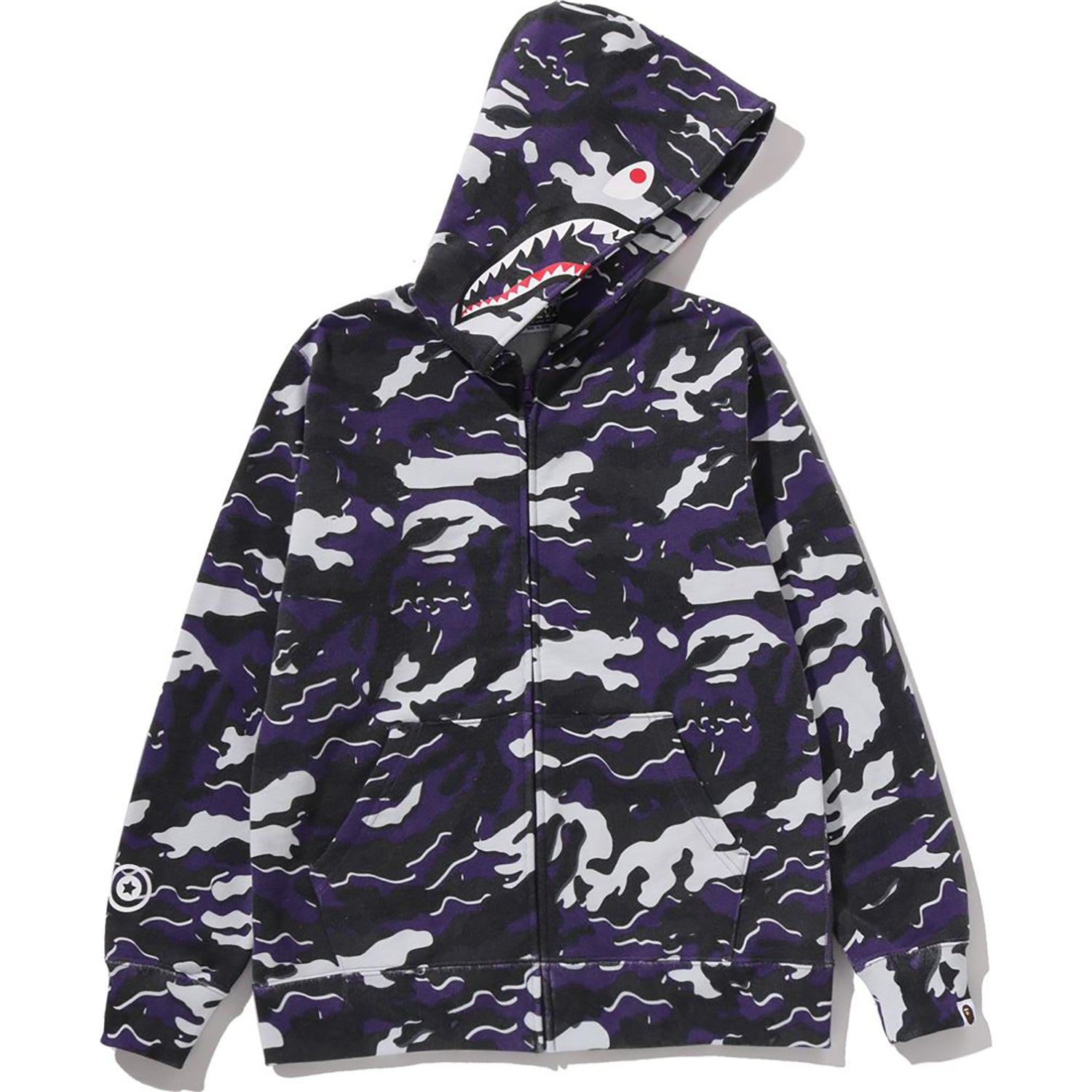 GLITCH WOODLAND CAMO SHARK ZIP HOODIE JR KIDS – Image 1