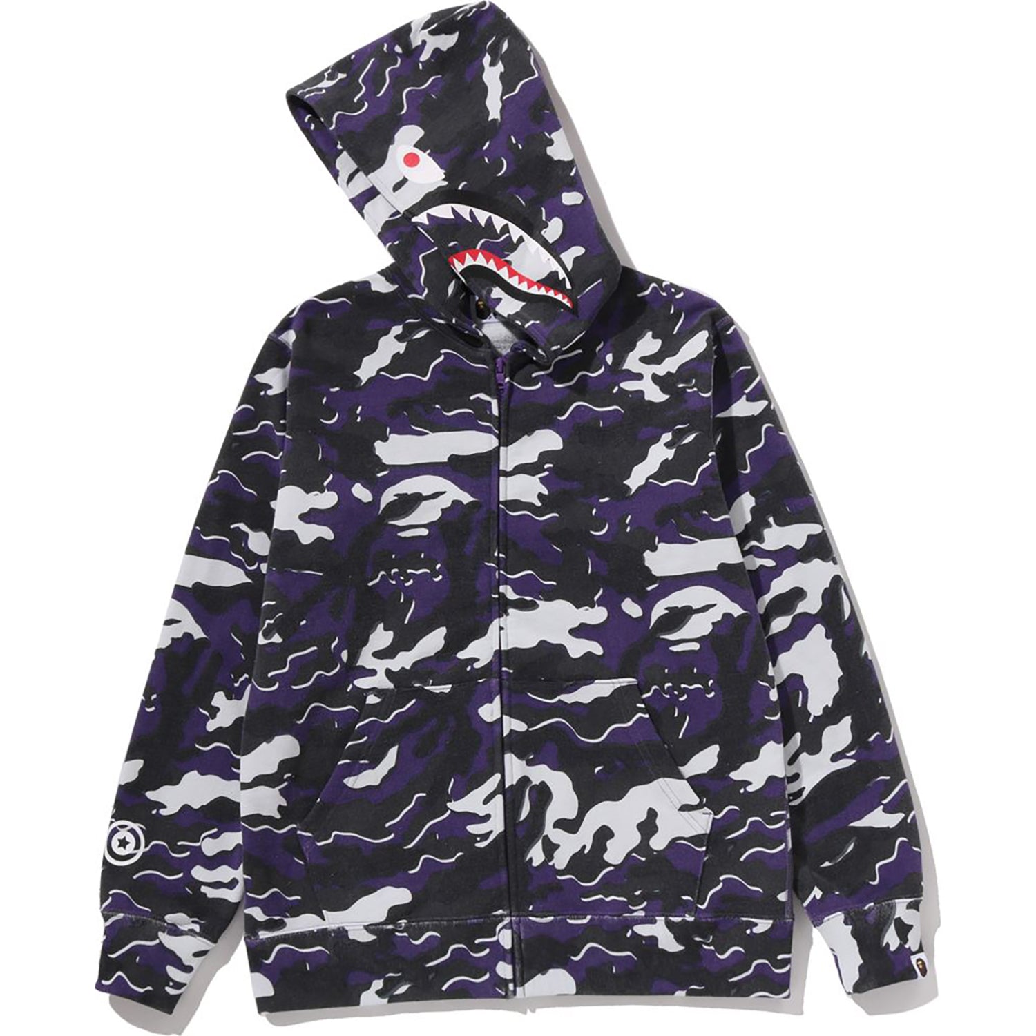 GLITCH WOODLAND CAMO SHARK ZIP HOODIE JR KIDS – Image 2