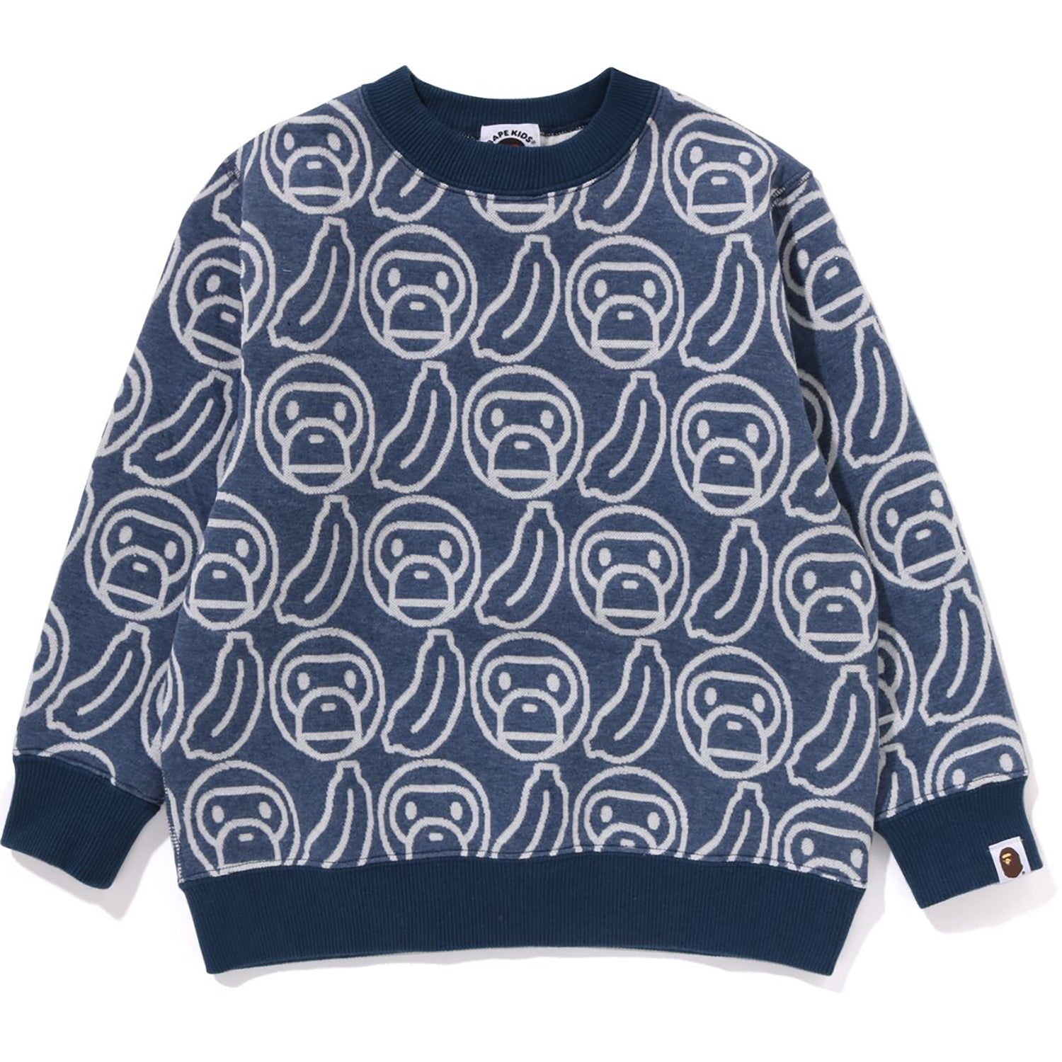 BANANA MILO KNIT JACQUARD CREWNECK SWEATSHIRT KIDS – Image 1