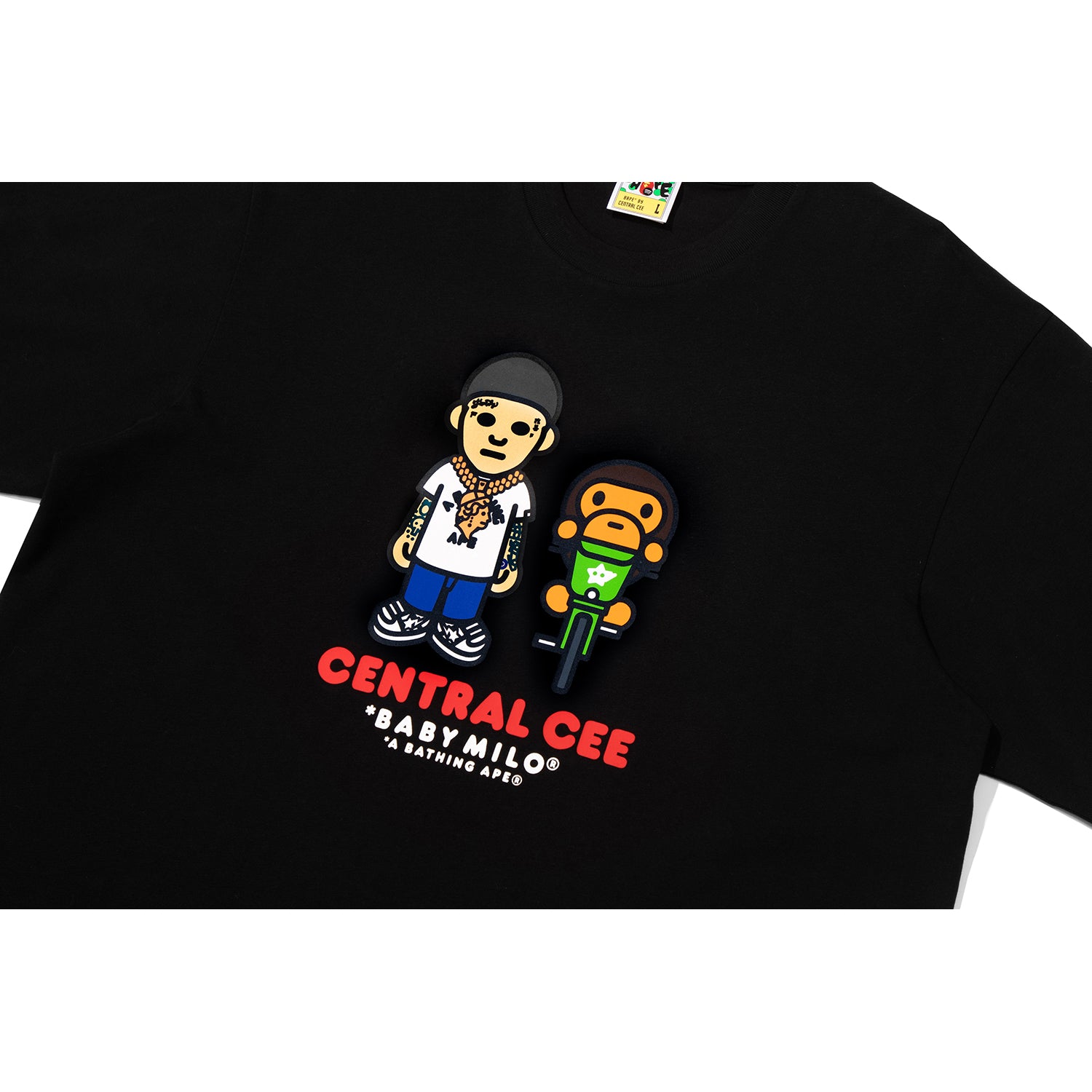 BAPE X SPOTIFY BY CENTRAL CEE BABY MILO RELAXED FIT TEE MENS – Image 2