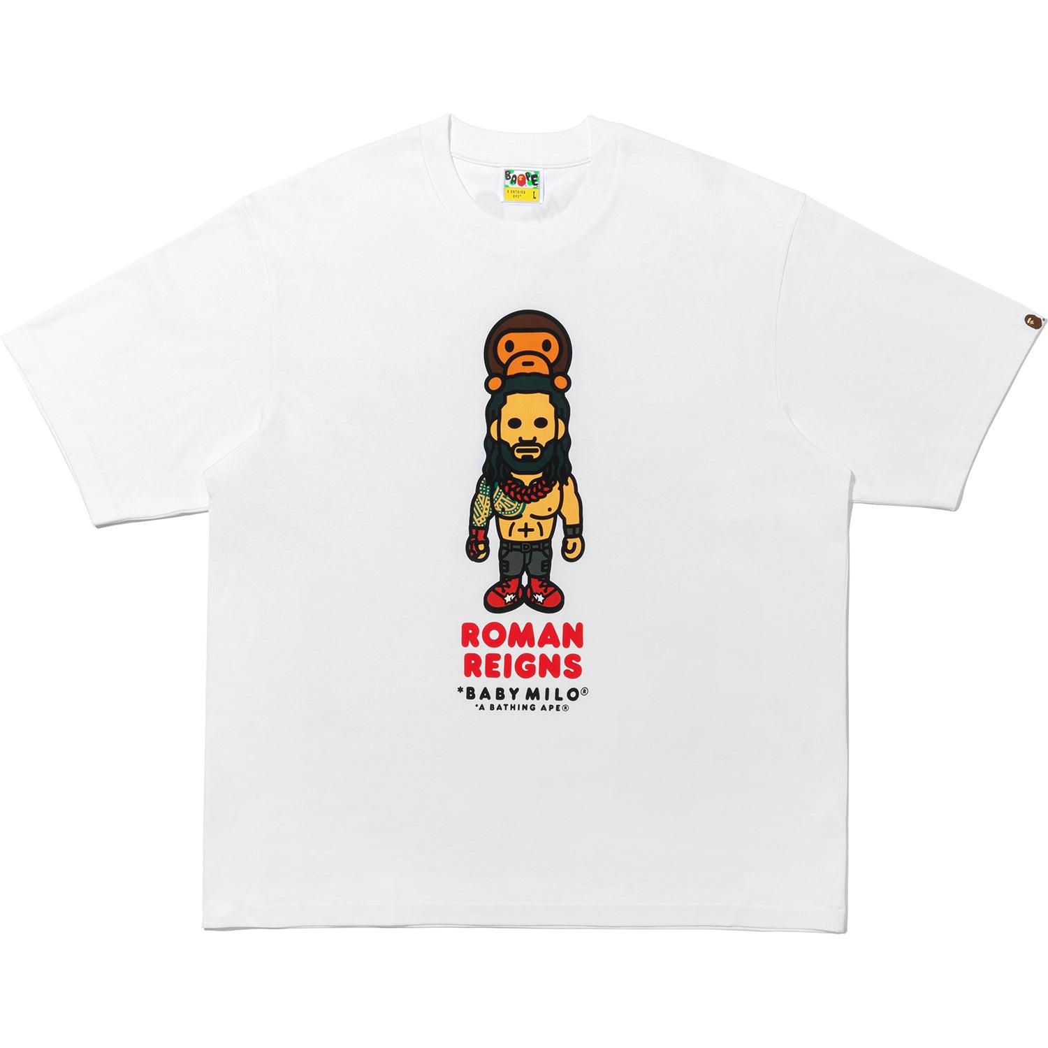 BAPE X WWE ROMAN REIGNS BABY MILO RELAXED FIT TEE MENS – Image 1