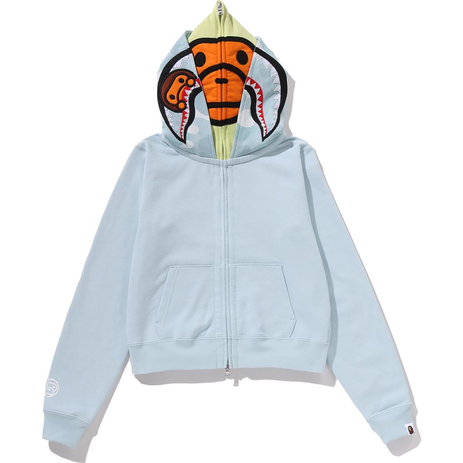 MILO SHARK CROPPED FULL ZIP DOUBLE HOODIE LADIES – Image 1