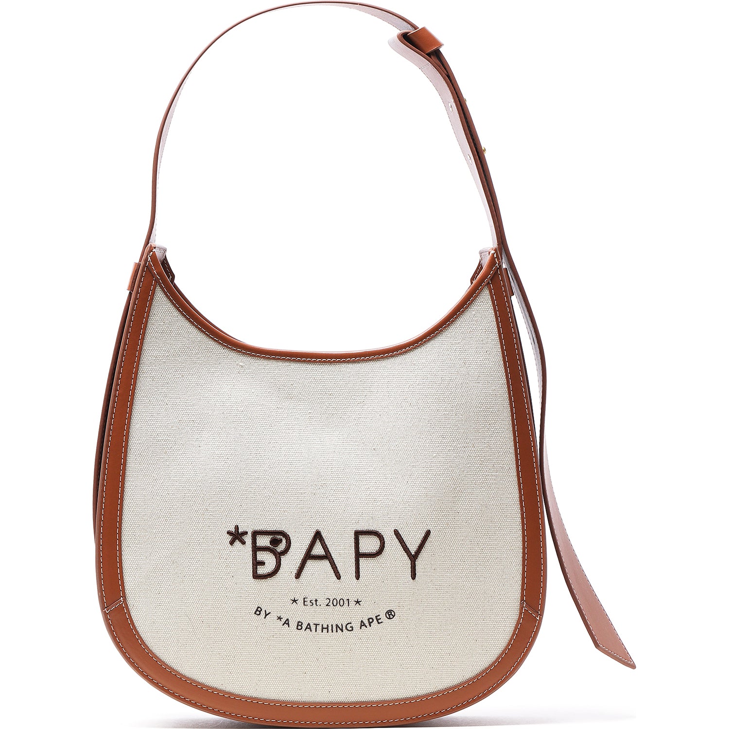 BAPY LEATHER-TRIM CANVAS HOBO LADIES – Image 1